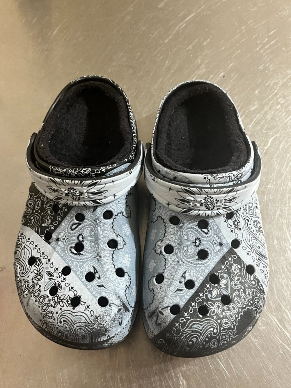 CROCS Baya Lined Printed Clogs Junior Size 2